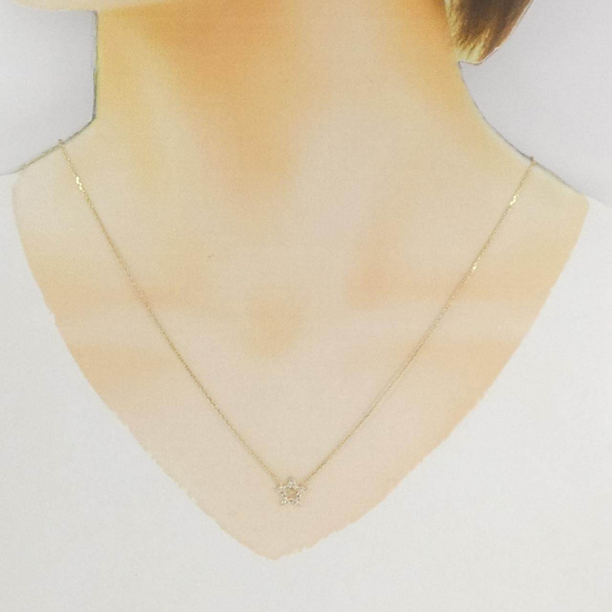 K10イエローゴールド スター ダイヤモンド ネックレス