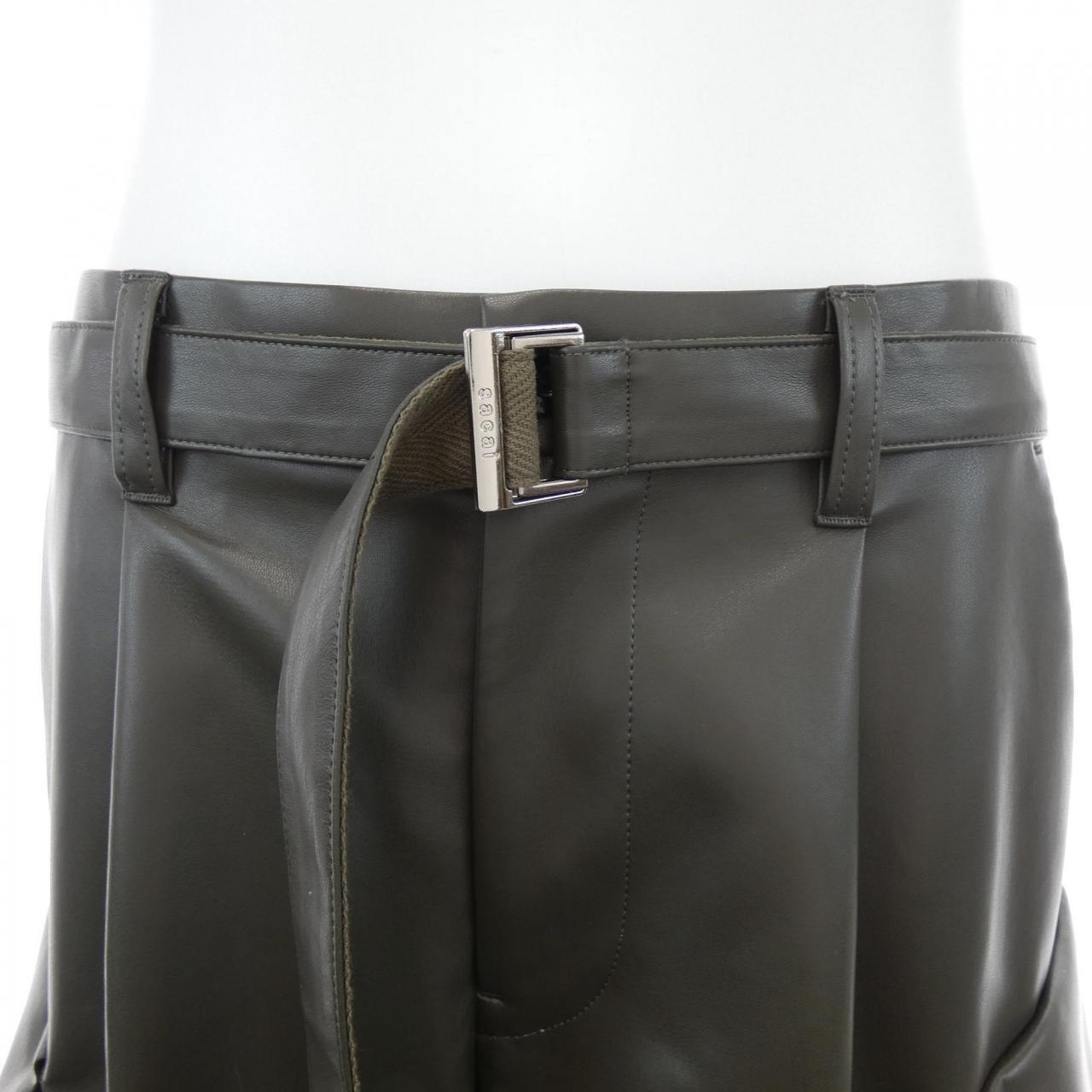 サカイ FAUX LEATHER パンツ
