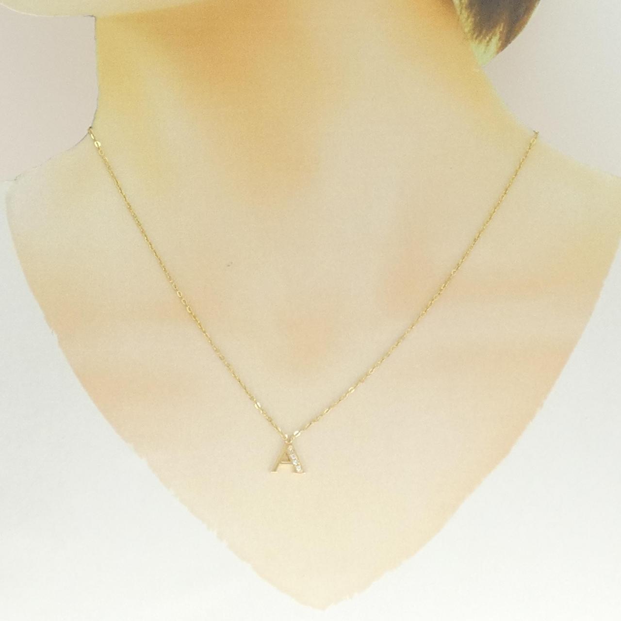Au750 ダイヤモンド イニシャルA ネックレス