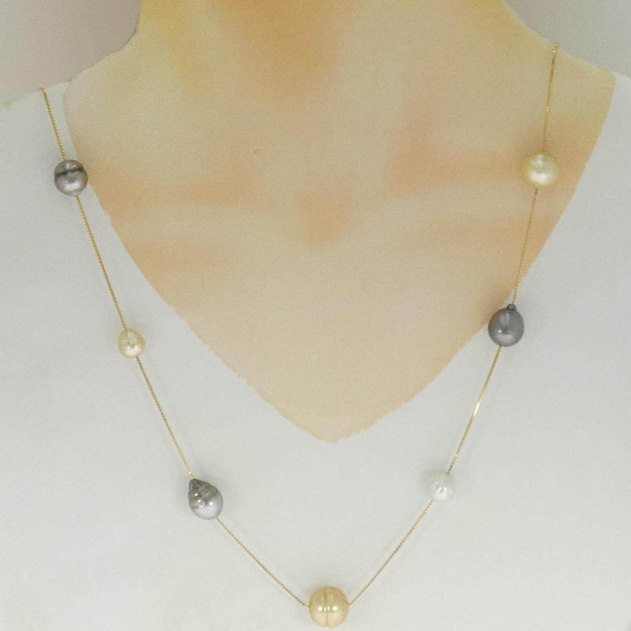 タサキ 白蝶パール 黒蝶パール K18ネックレス