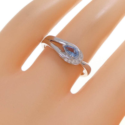 4°C プラチナ950 アクアマリン ダイヤモンド リング