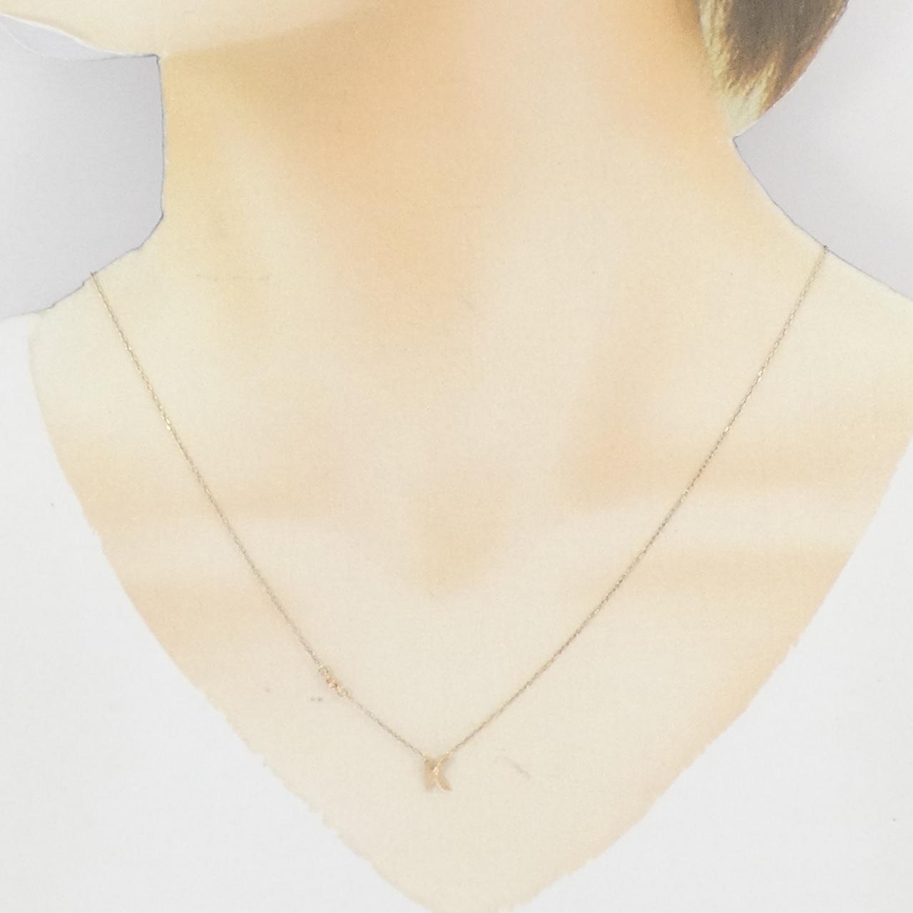 K10イエローゴールド イニシャルK ダイヤモンド ネックレス