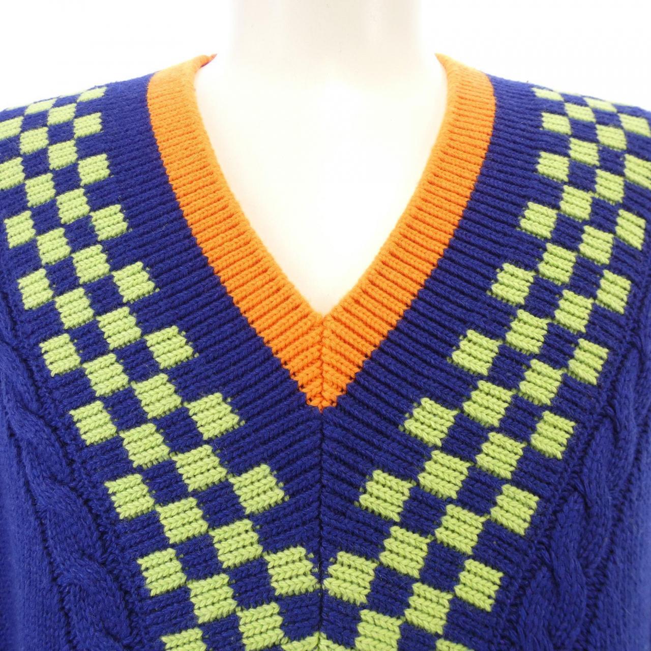 ルイヴィトン ダミエジャカード カシミヤ混ニット