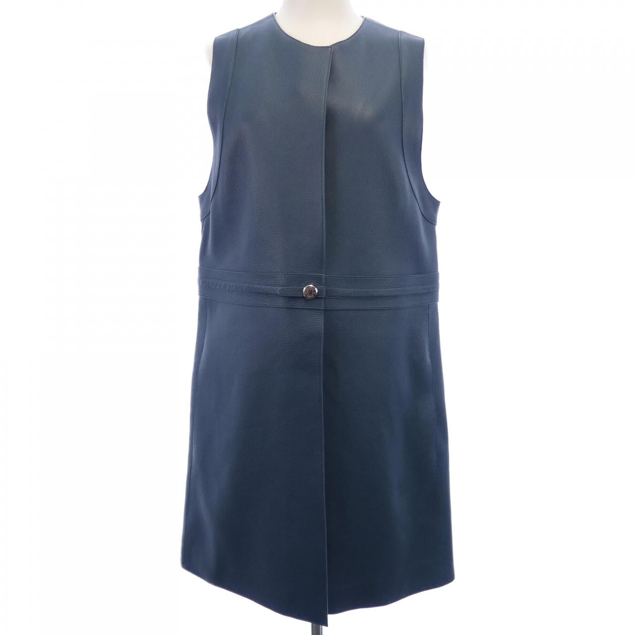 エルメス 2H1129D038 レザー ロングベスト