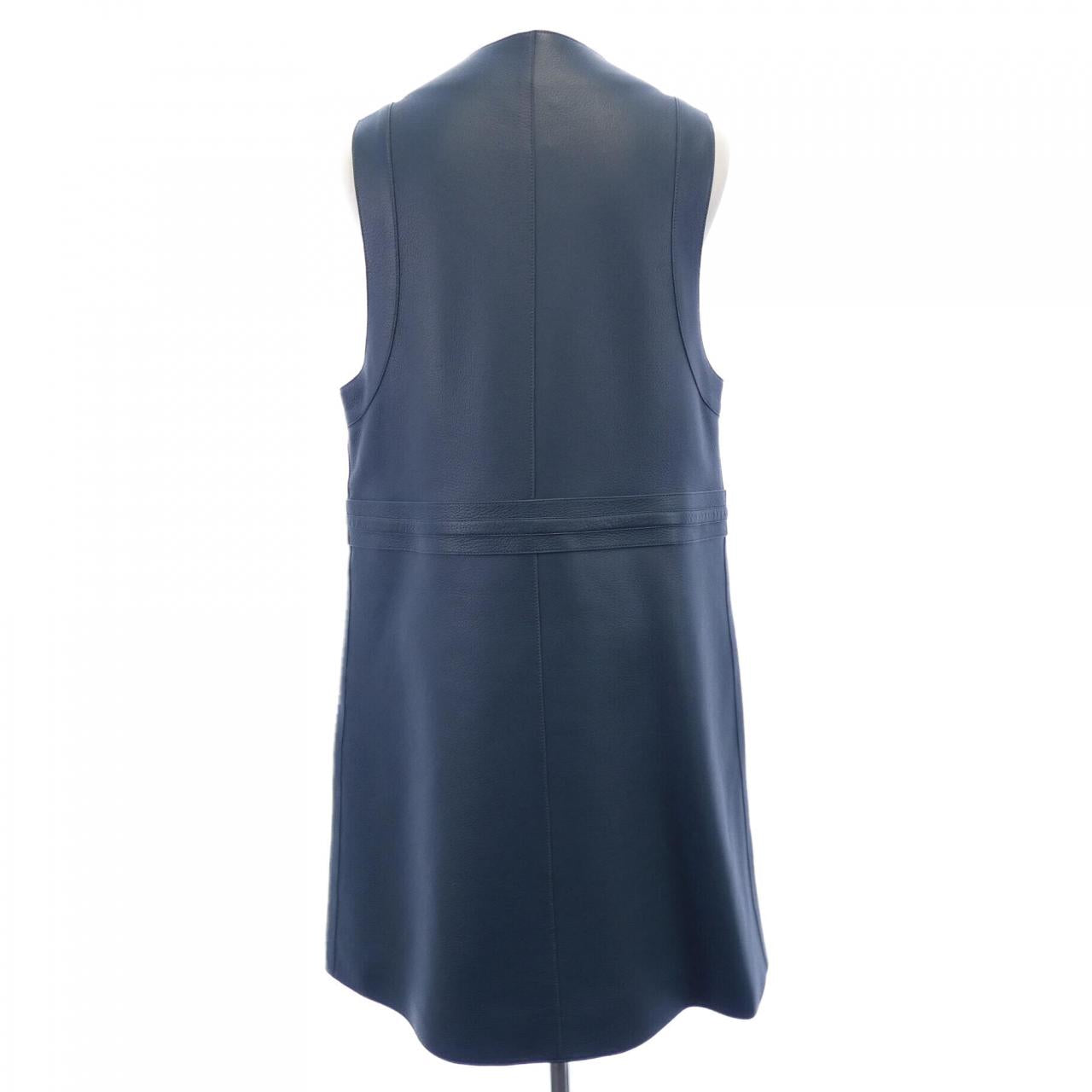 エルメス 2H1129D038 レザー ロングベスト