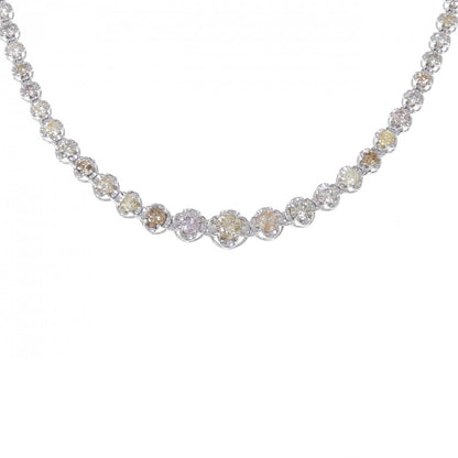 Au750ホワイトゴールド ダイヤモンドネックレス 5.00CT