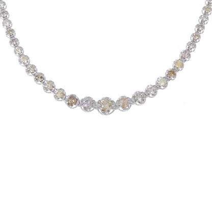 Au750ホワイトゴールド ダイヤモンドネックレス 5.00CT