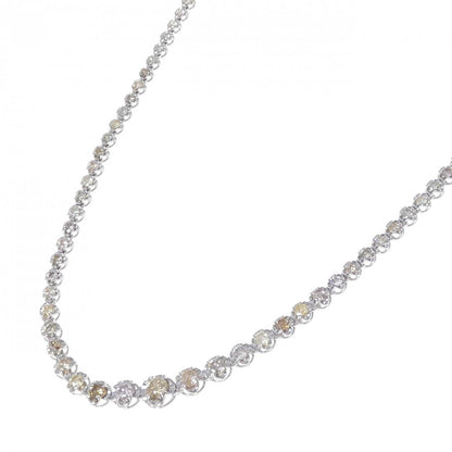 Au750ホワイトゴールド ダイヤモンドネックレス 5.00CT