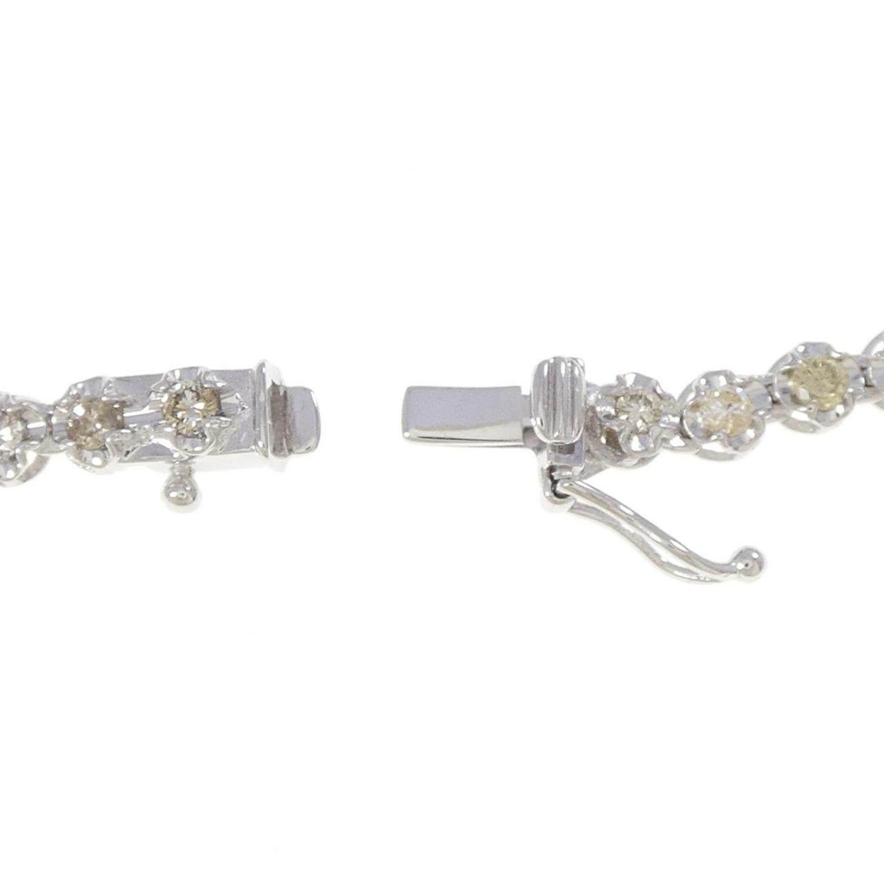 Au750ホワイトゴールド ダイヤモンドネックレス 5.00CT