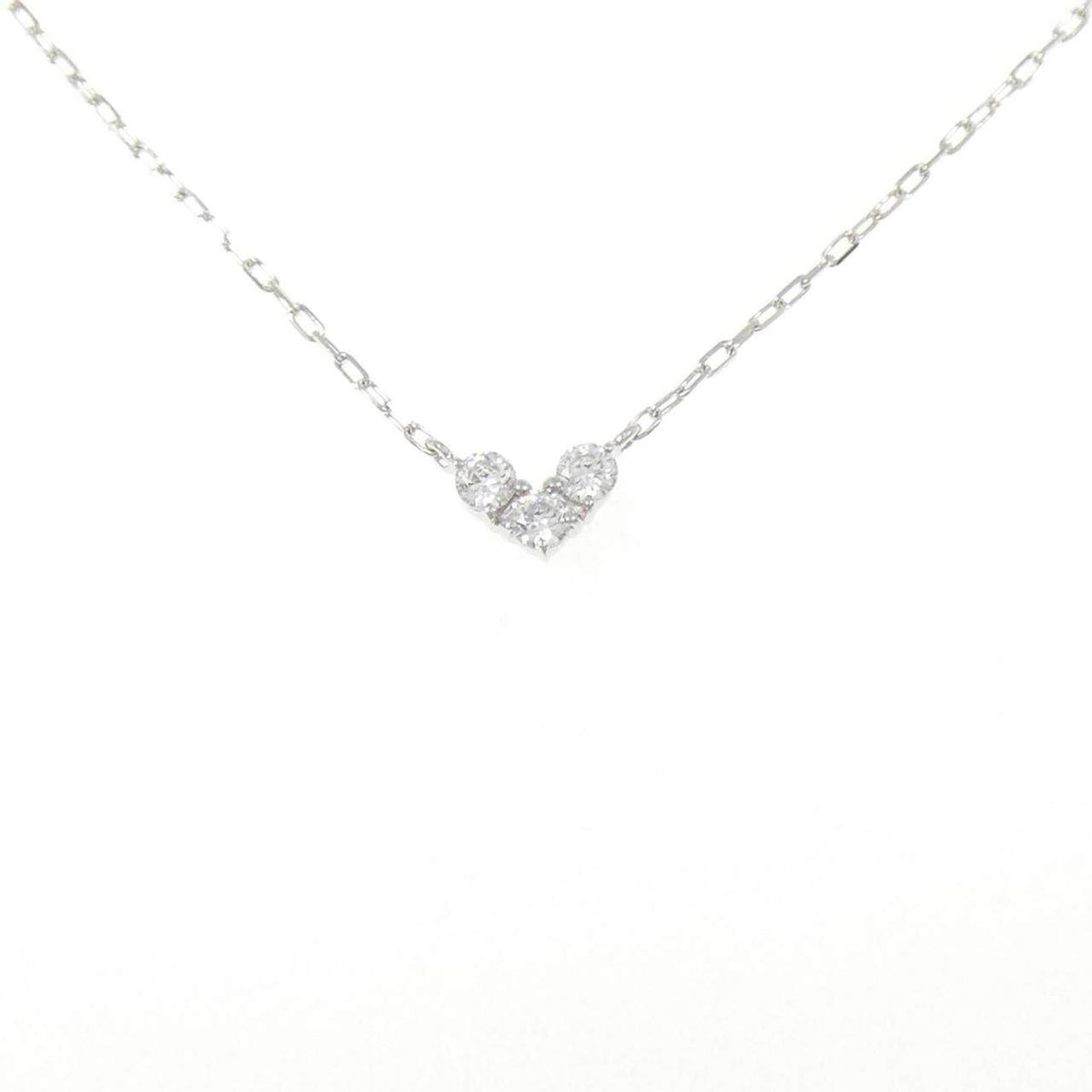 ヨンドシー ハート キュービックジルコニア K10ホワイトゴールド ネックレス