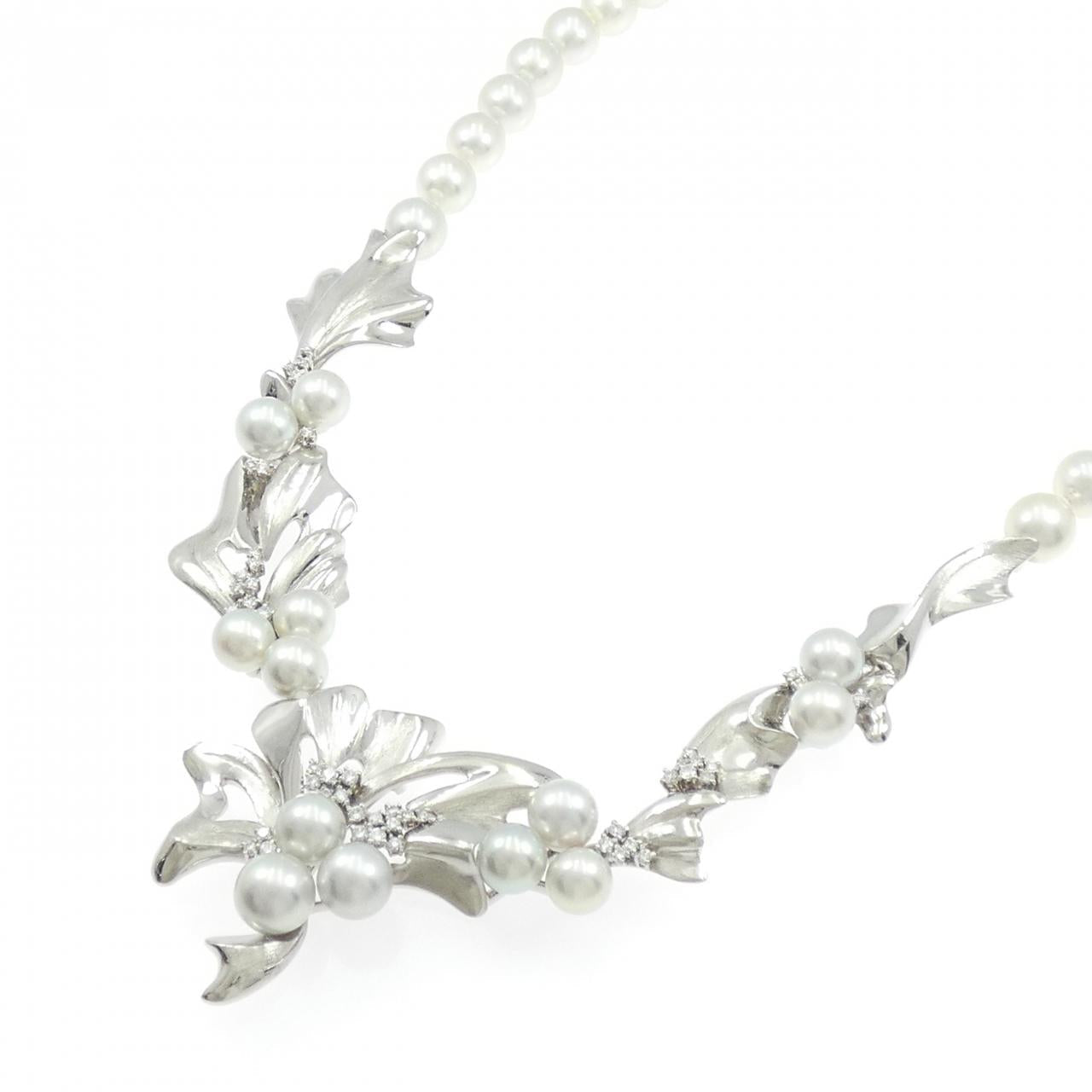 PT900アコヤパールダイヤモンドネックレス