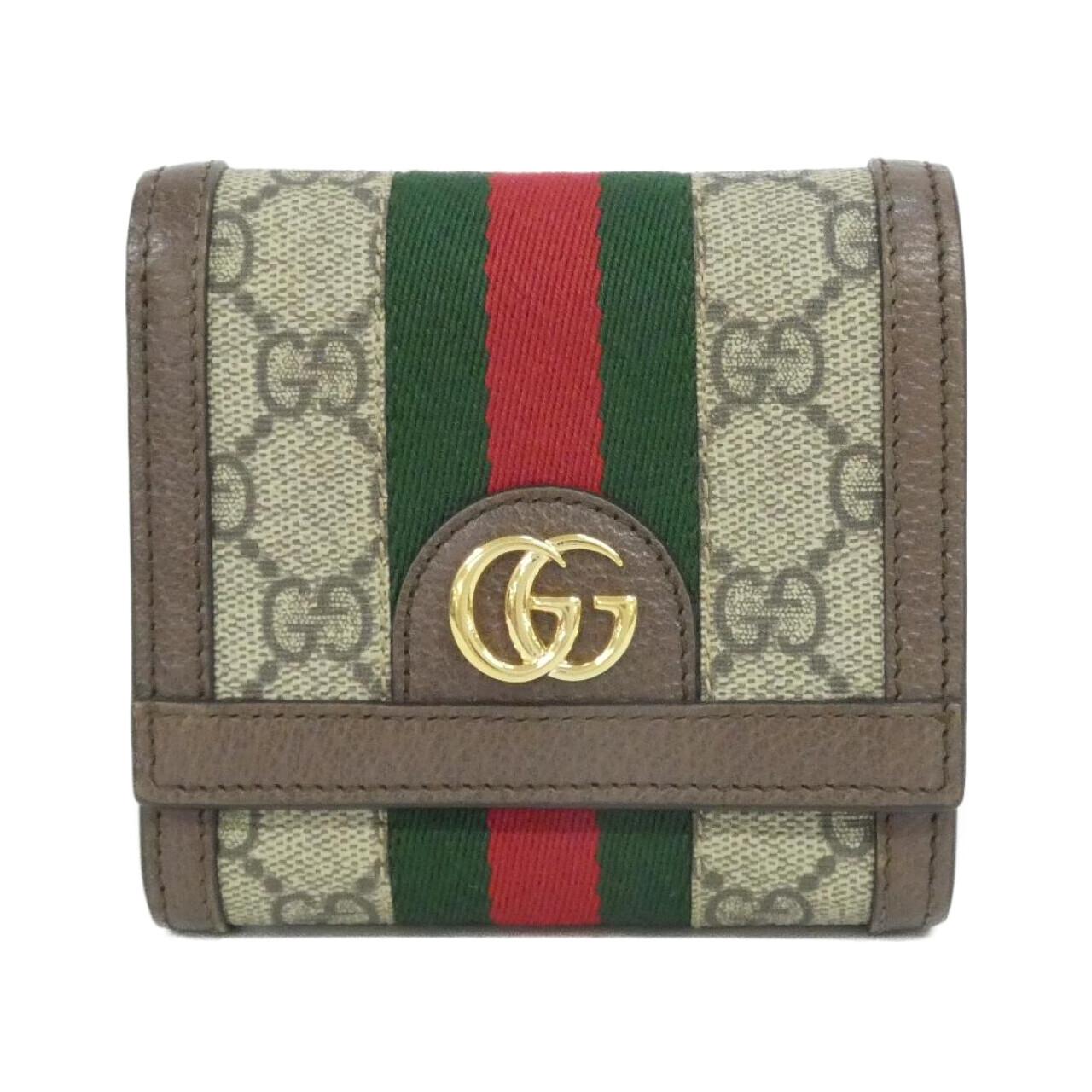 グッチ オフィディア GGスプリームキャンバス二つ折り財布
