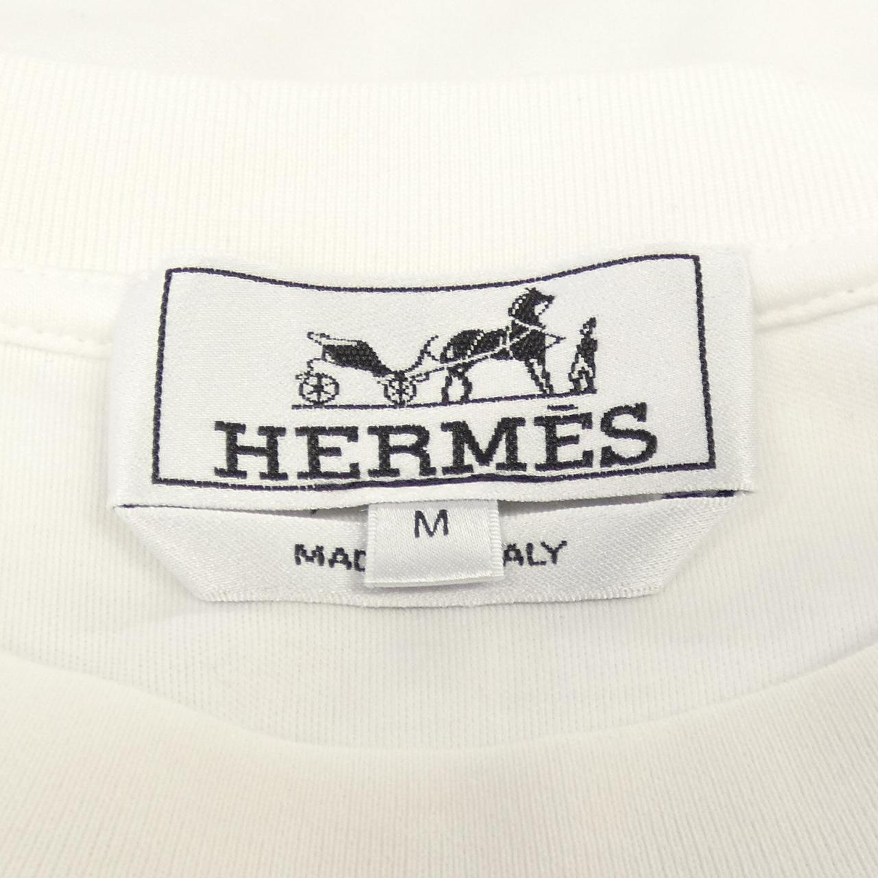 エルメス HARNAIS EN GOUACHE 3D コットンTシャツ