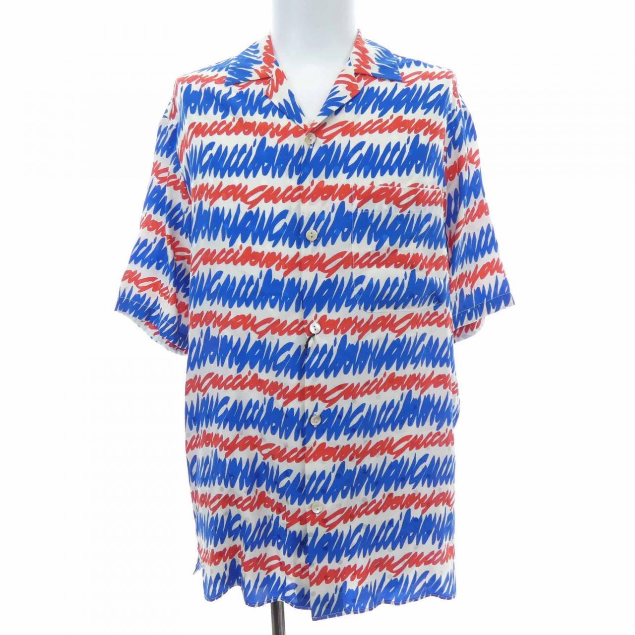 グッチ シルク半袖シャツ