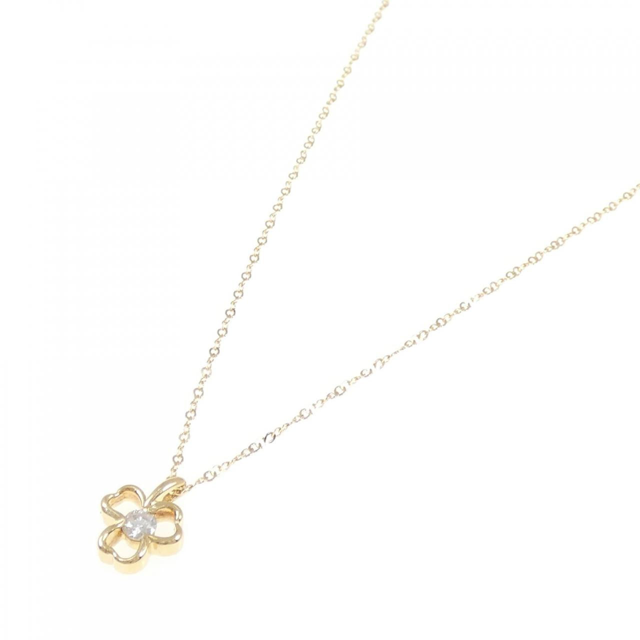 クローバーダイヤモンドネックレス Au750 Au417 ネックレス
