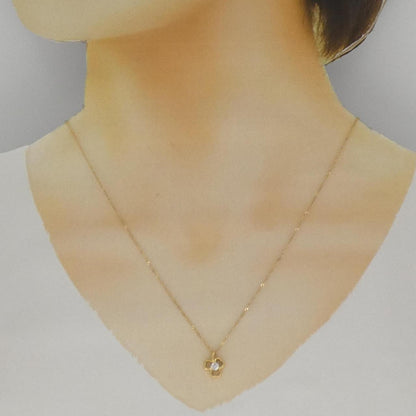 クローバーダイヤモンドネックレス Au750 Au417 ネックレス