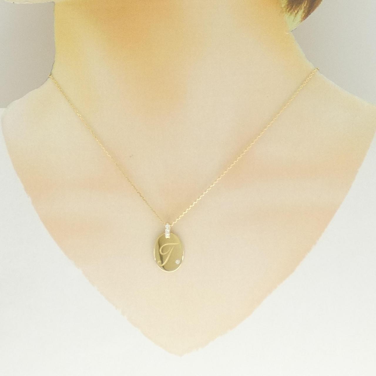 Au750イニシャルTダイヤモンドネックレス