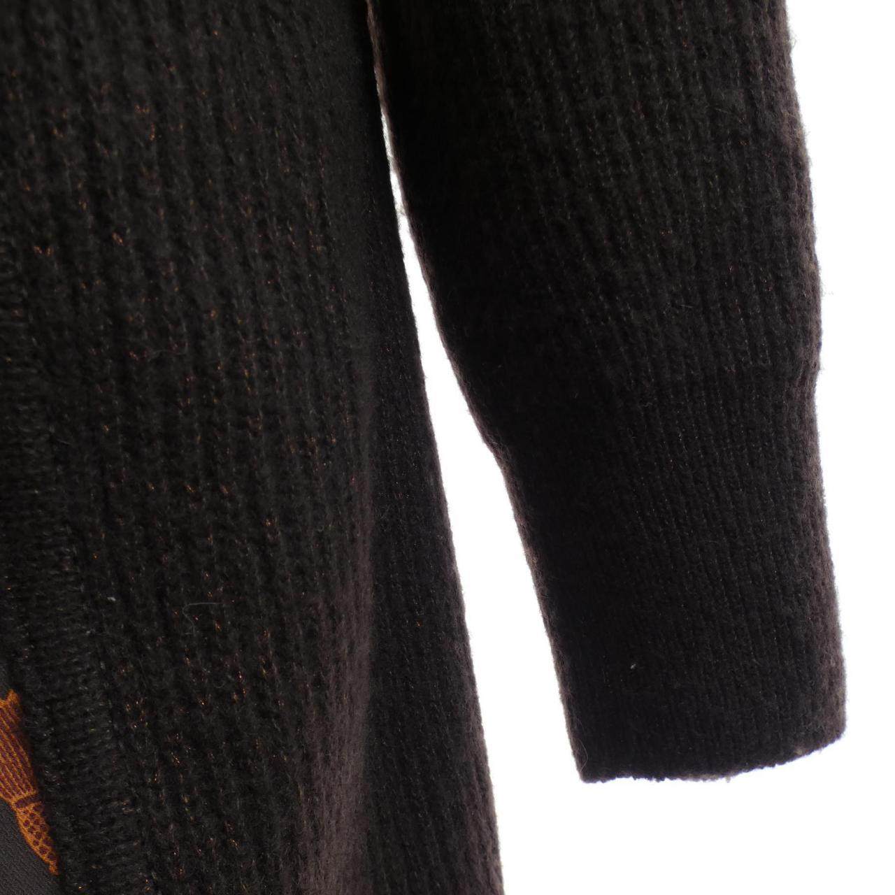 エルメス LES TAMBOURS FINESSE ツイルレーヌロングカーディガン