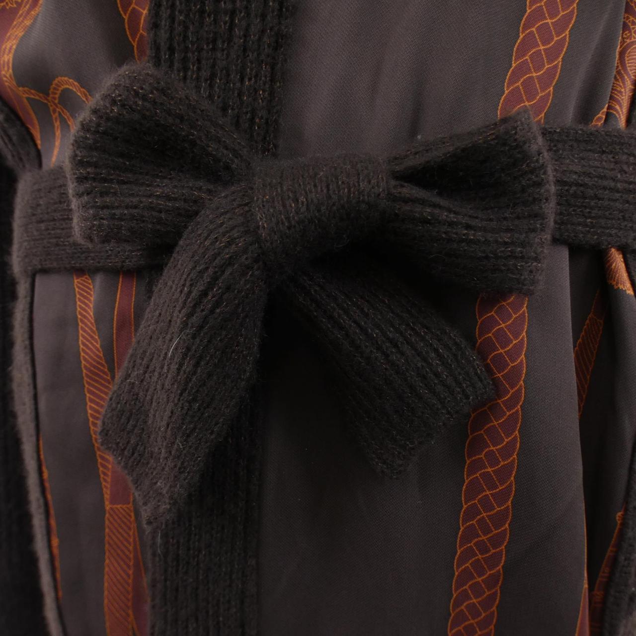 エルメス LES TAMBOURS FINESSE38 カシミヤ混ロングカーディガン