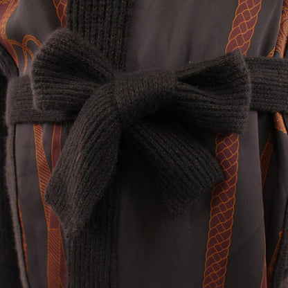 エルメス LES TAMBOURS FINESSE38 カシミヤ混ロングカーディガン