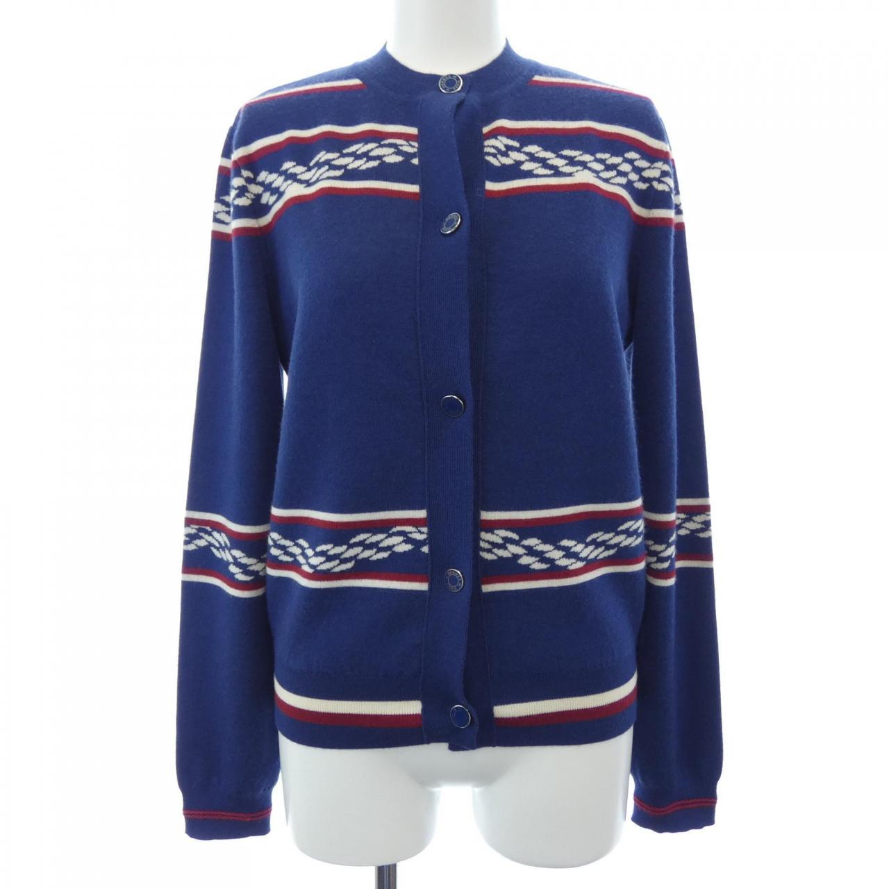 エルメス CANOE CHAINE D'ANCRE カシミヤ混カーディガン