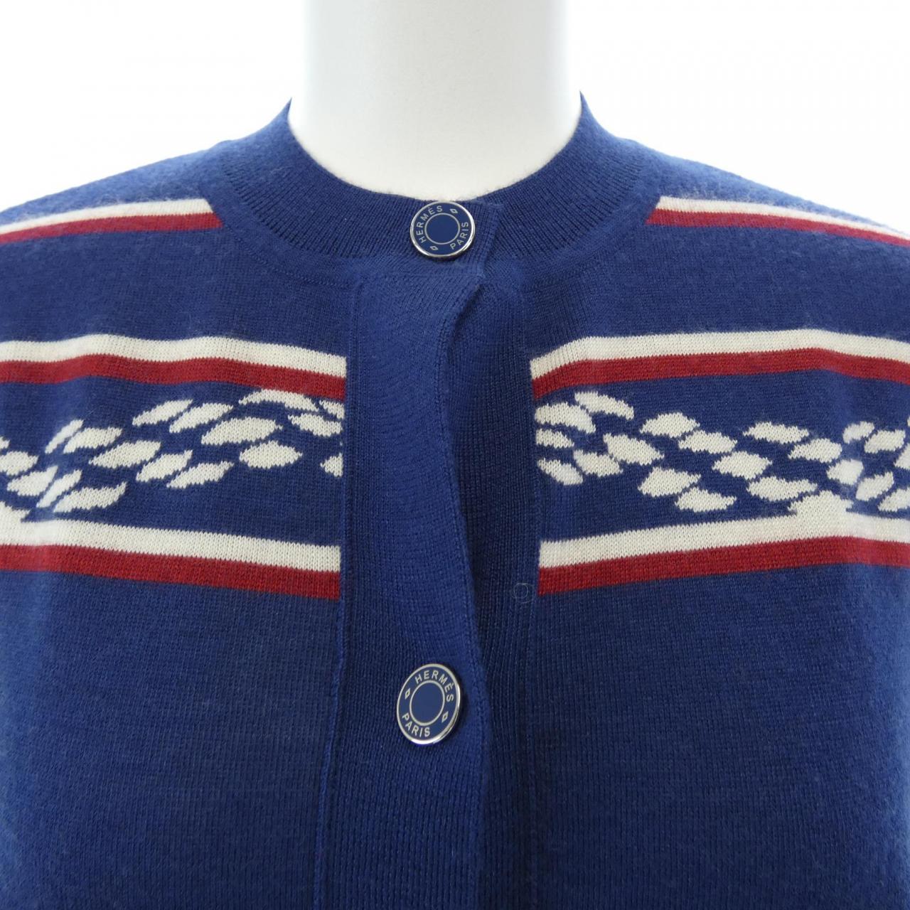 エルメス CANOE CHAINE D'ANCRE カシミヤ混カーディガン