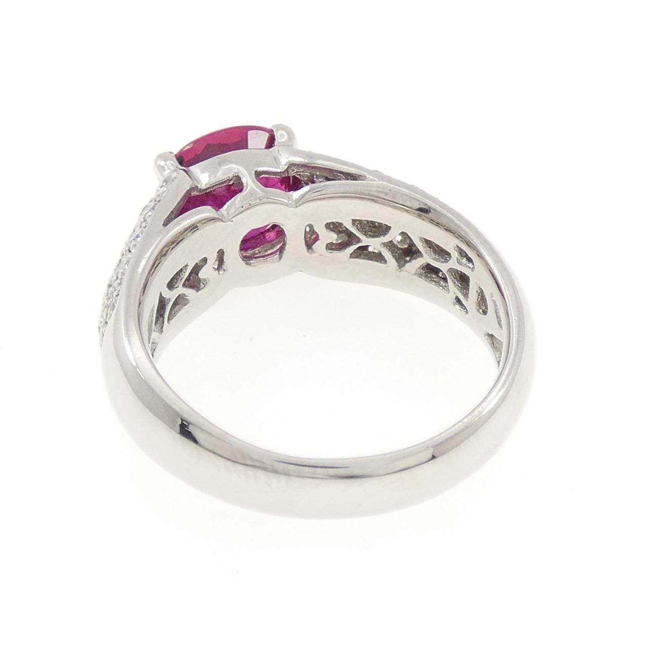 プラチナ ルビー ダイヤモンドリング
