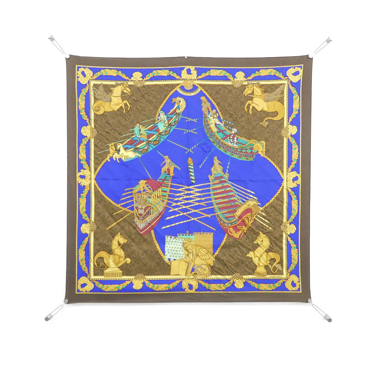 エルメス LES BISSONE DE VENISE シルクスカーフ