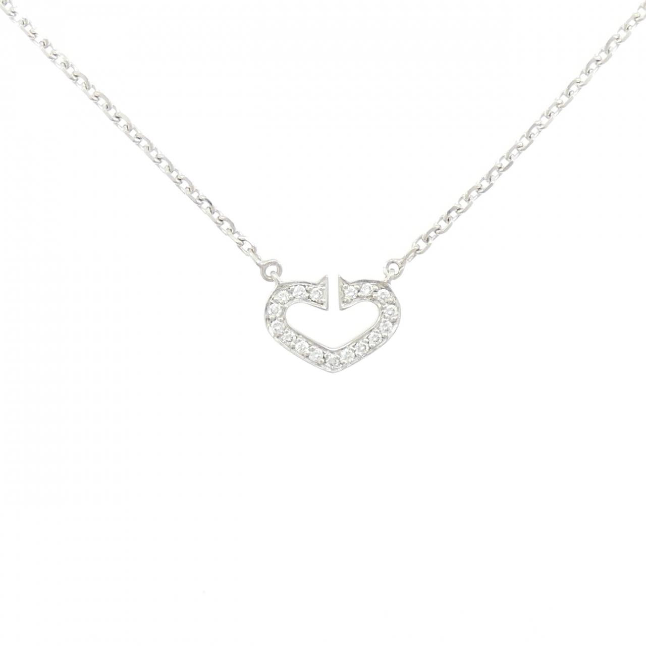 カルティエ Cハート 750ホワイトゴールド ダイヤモンド ネックレス