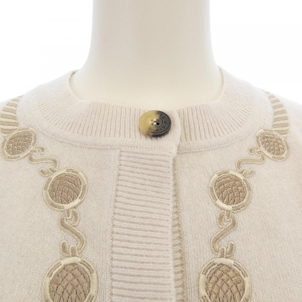 エルメス LES TAMBOURS カシミヤカーディガン