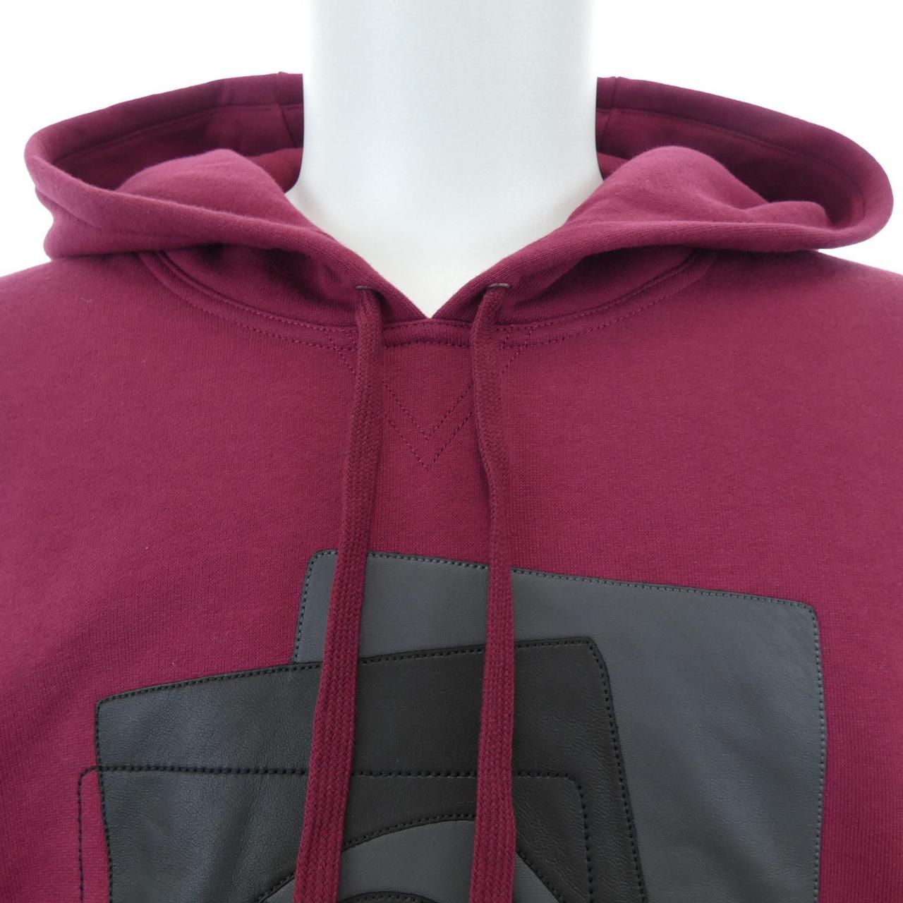 エルメス ETRIERS DECALES レザーパッチフーデッドパーカー XL