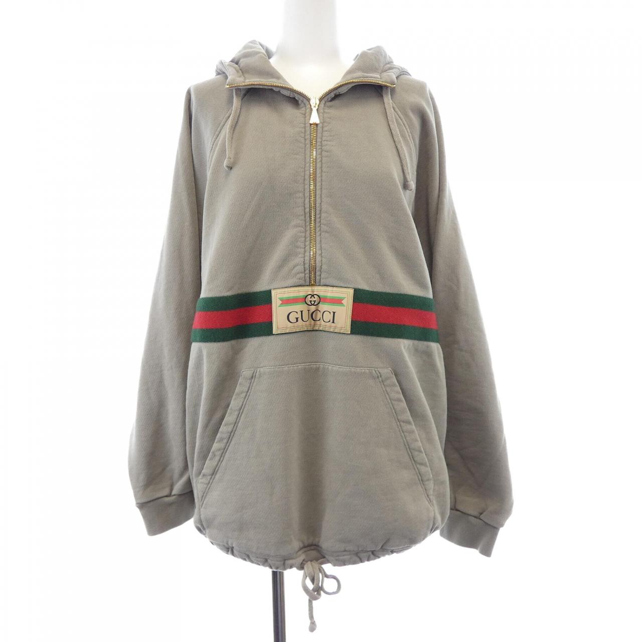 グッチ Sweatshirt With Web And GUCCI Label コットンパーカー