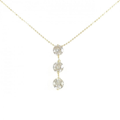 Au750 トリーストーン ダイヤモンドネックレス 1.50CT