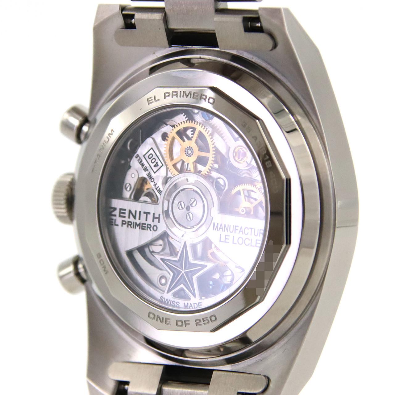 ゼニス クロノマスターリバイバルエルプリメロA3818エアウェイトカバーガール チタン 自動巻