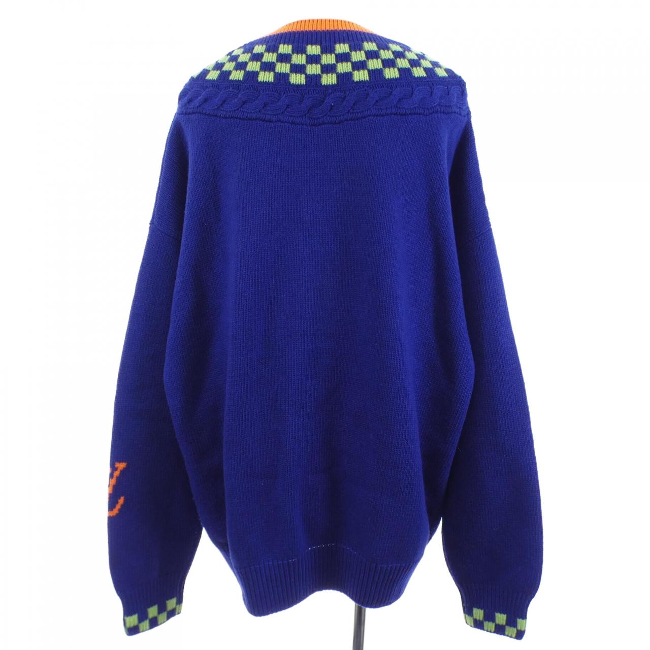 ルイヴィトン ダミエジャカード カシミヤ混ニット