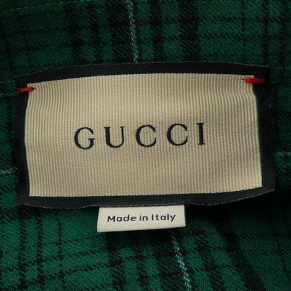 グッチ ロッキングホースチェックウール シャツ