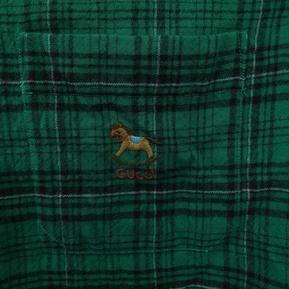 グッチ ロッキングホースチェックウール シャツ