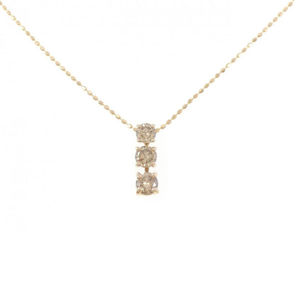 Au750 スリーストーン 0.50CT ダイヤモンドネックレス