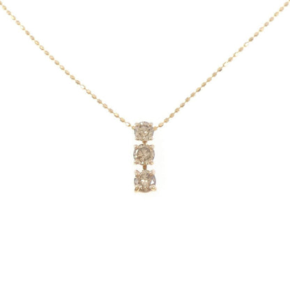 Au750 スリーストーン 0.50CT ダイヤモンドネックレス