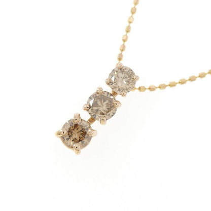 Au750 スリーストーン 0.50CT ダイヤモンドネックレス