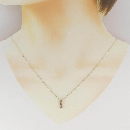 Au750 スリーストーン 0.50CT ダイヤモンドネックレス