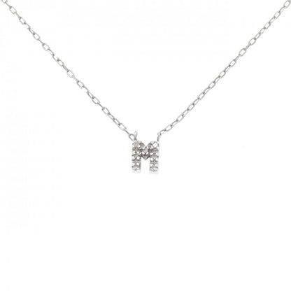 K10ホワイトゴールドイニシャルMダイヤモンドネックレス
