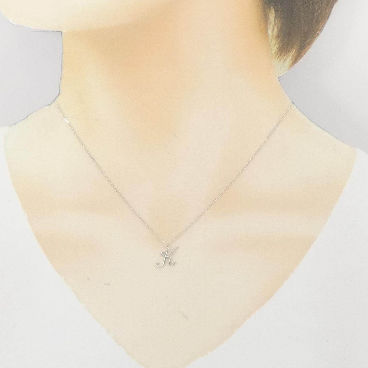 K10ホワイトゴールドイニシャルKネックレス