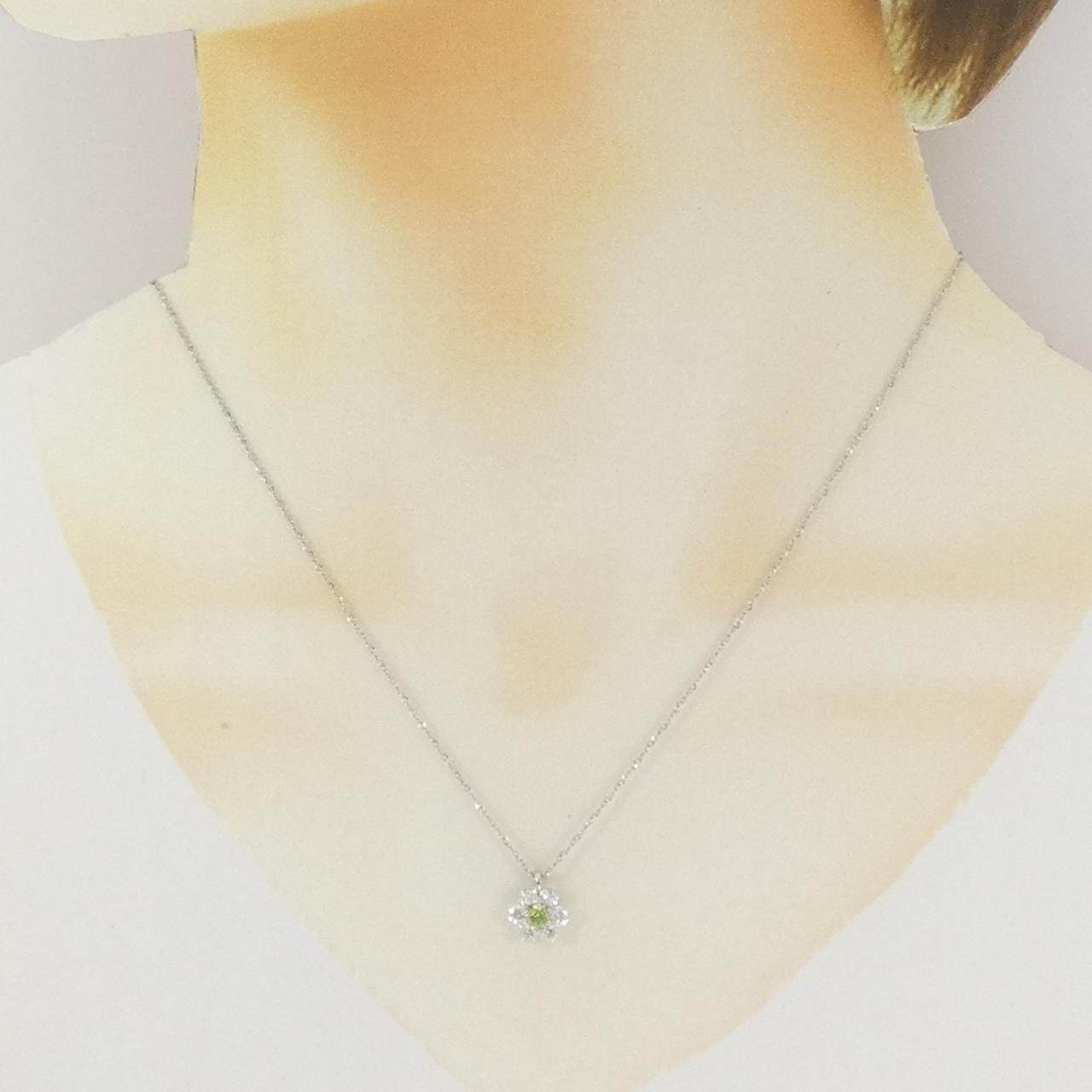 プラチナ フラワー デマントイドガーネット ダイヤモンド ネックレス