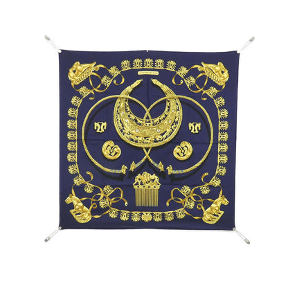 エルメス LES CAVALIERS D'OR シルクスカーフ