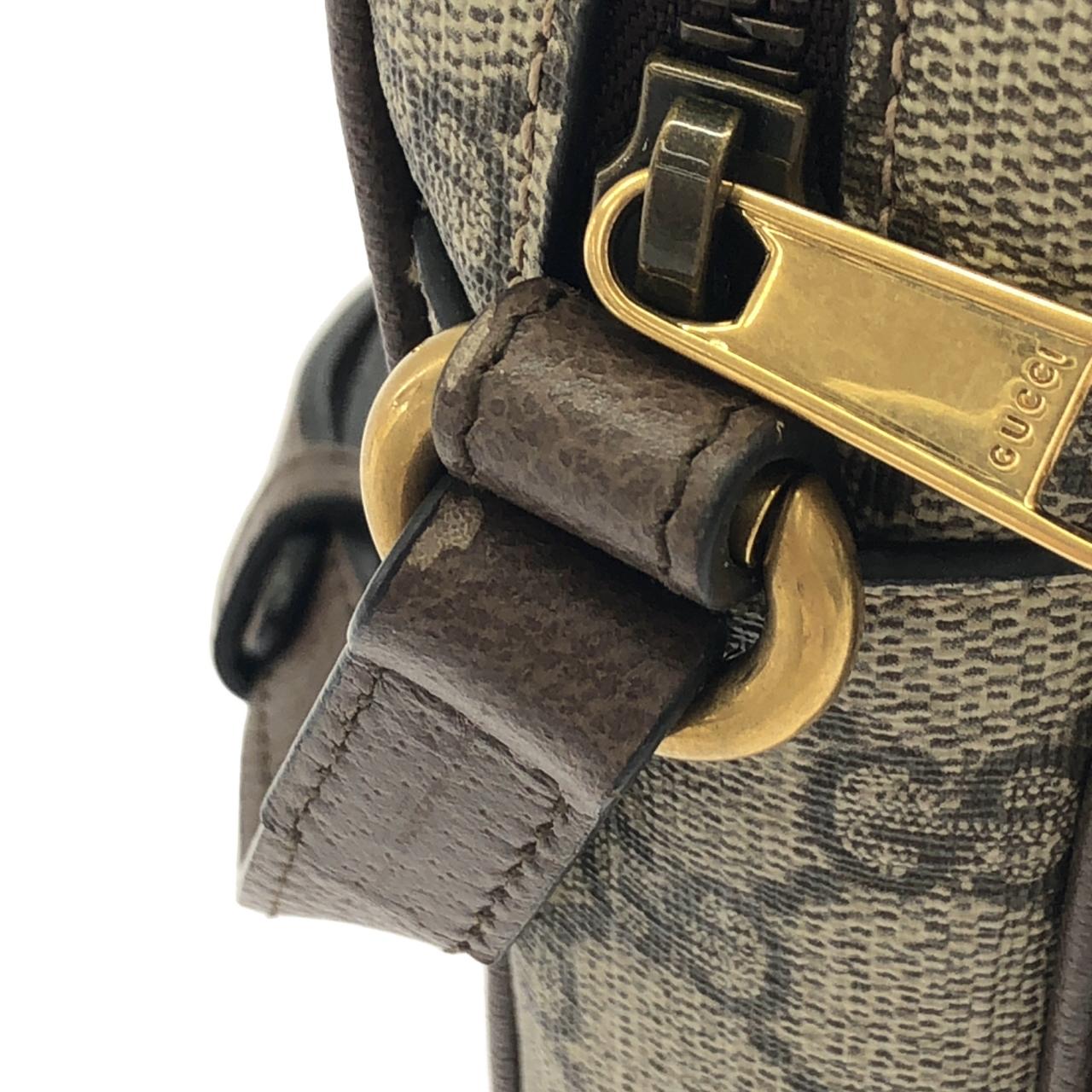 グッチ ネオヴィンテージ GGスプリームキャンバス レザー ショルダーバッグ