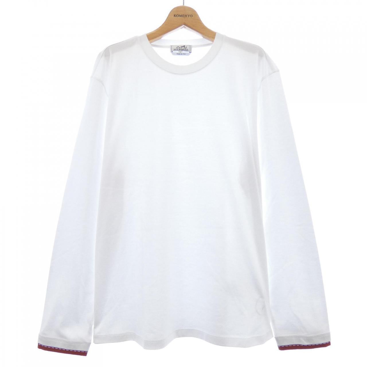 エルメス Tシャツ レザー ディテール Tシャツ L
