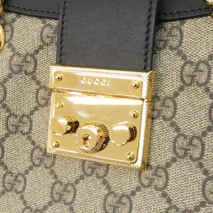 グッチ PADLOCK GGスプリームキャンバス レザー ショルダーバッグ