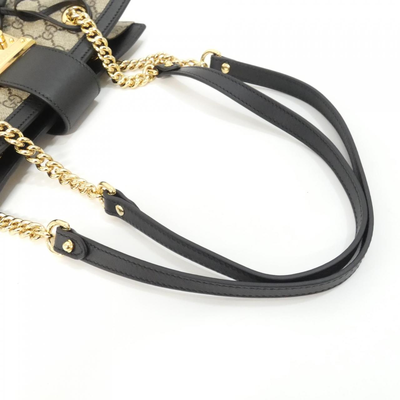 グッチ PADLOCK GGスプリームキャンバス レザー ショルダーバッグ