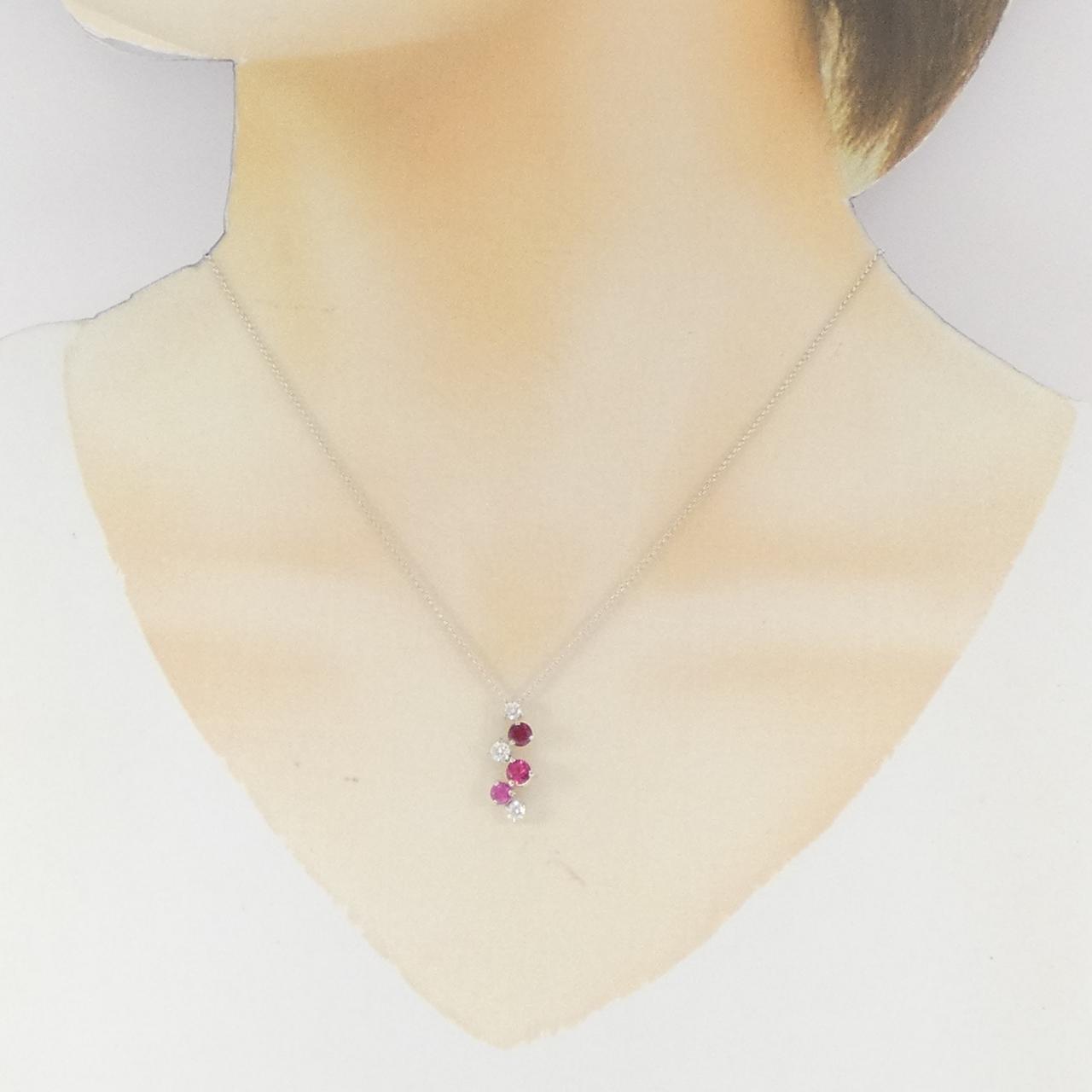 Au750スピネルダイヤモンドネックレス